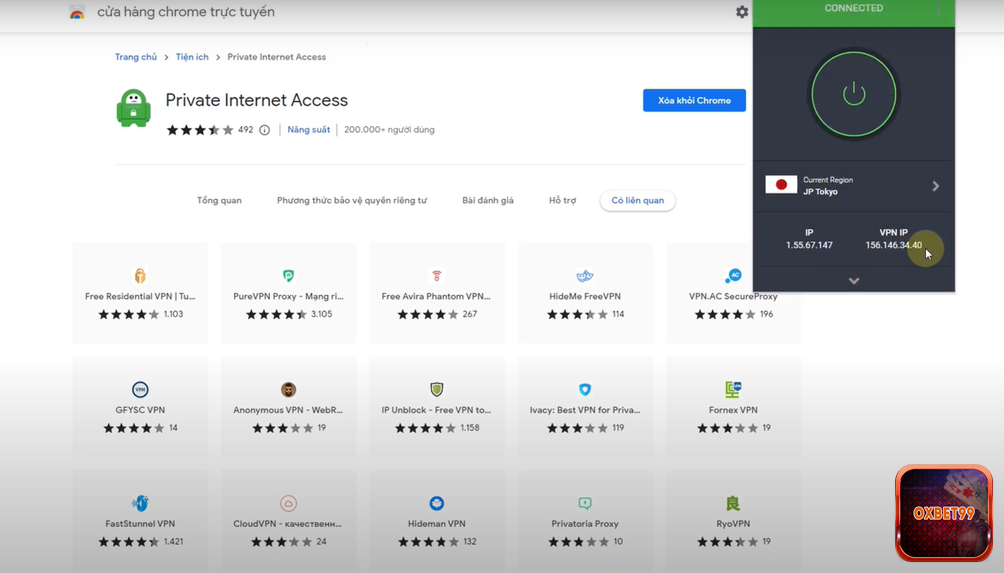 mở phần mềm Private Internet Access (PIA)
