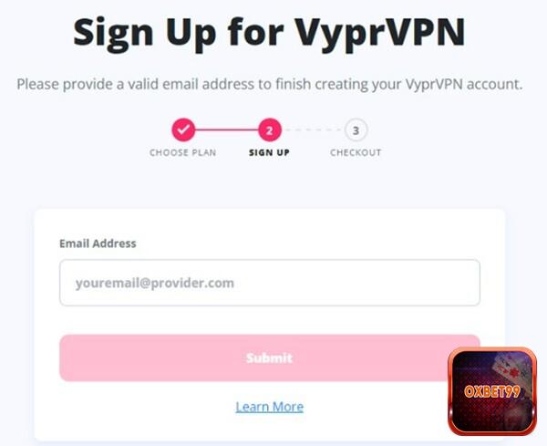 Bạn đăng ký tài khoản VyprVPN bằng email