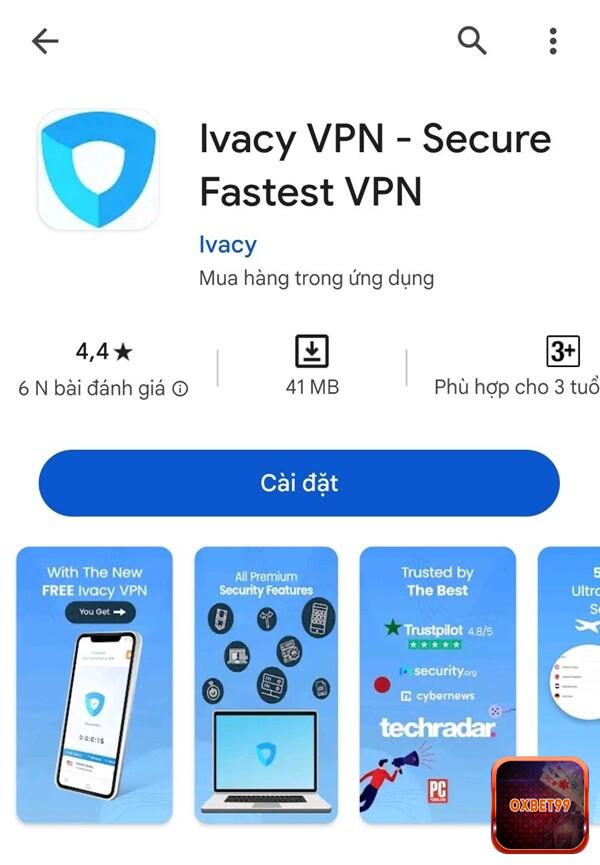 Nhấn "Cài đặt" để thực hiện cách fake IP bằng IVacy VPN 