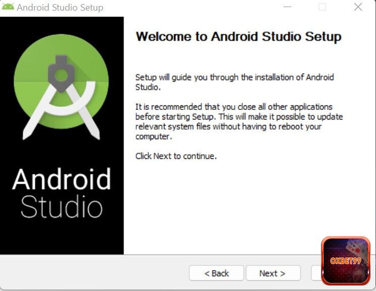 Anh em chọn “Next” để bắt đầu cài đặt phần mềm Android Studio
